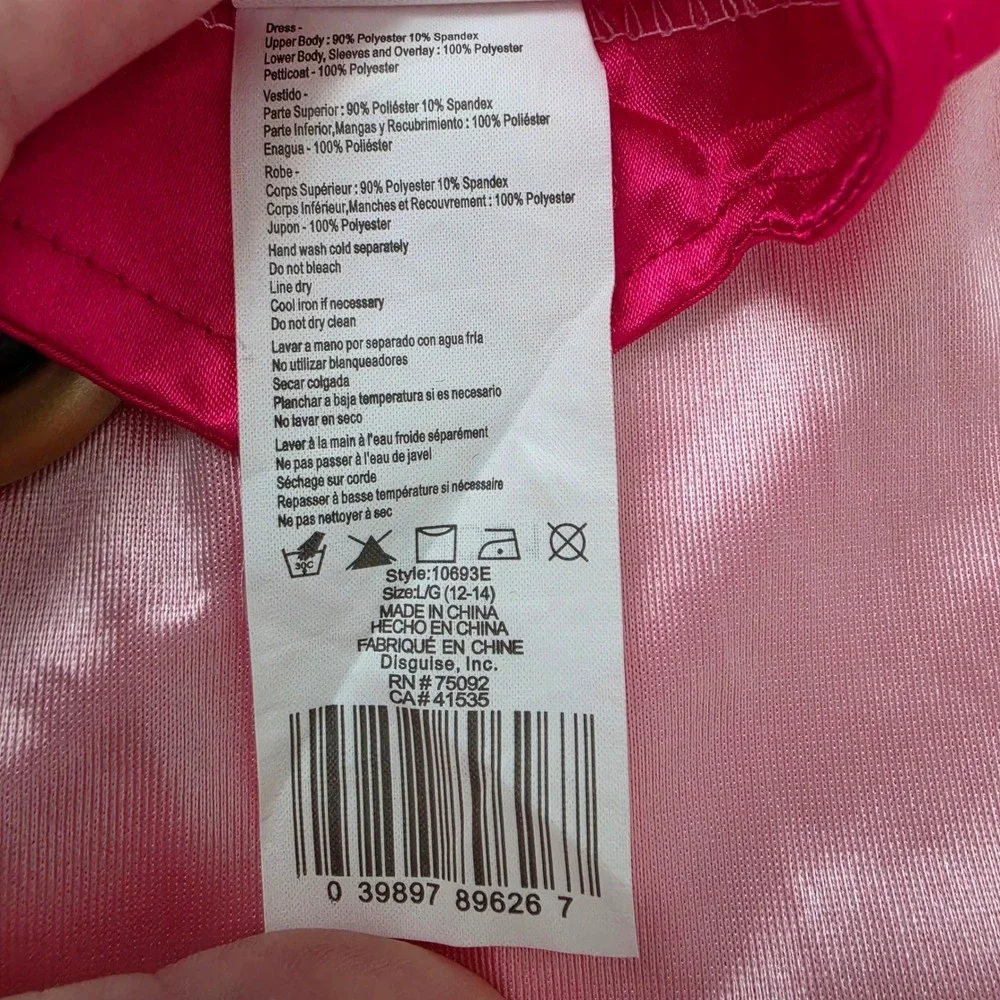 Nintendo Super Mario Princess Peach Costume Dress Pink Girls size Large 12-14